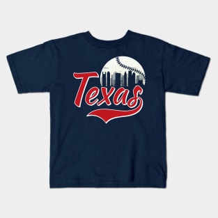 Retro Vintage Texas City Scape Baseball Game For Man Woman Kids T-Shirt